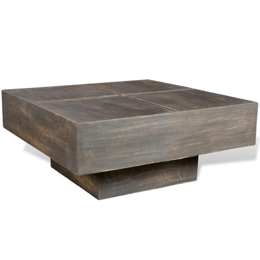 Vidaxl salontafel vierkant massief mangohout donkerbruin