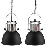 VIDAXL -Deckenlampen 2 STs in Höhenverstellbares modernes Metallschwarz