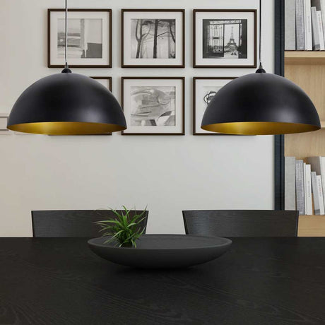 VIDAXL -Deckenlampen 2 STs in Höhe einstellbar halbkreisförmiger Schwarz