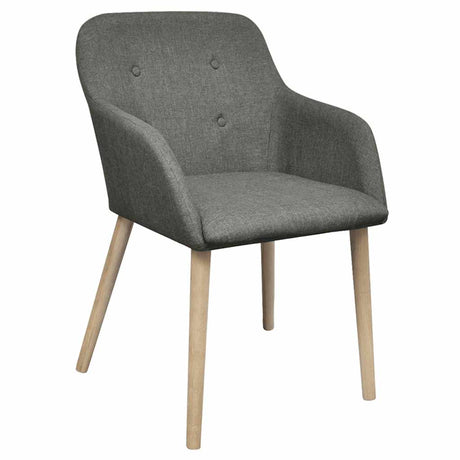 Vidaxl eetkamerstoelen 2 st stof en massief eikenhout lichtgrijs