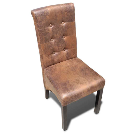 Vidaxl eetkamerstoelen 2 st kunstleer bruin