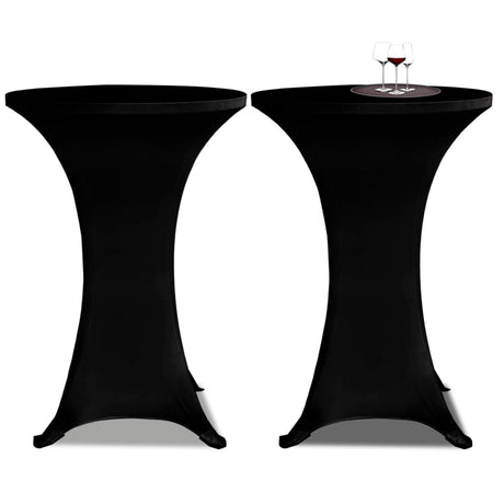VIDAXL STIBLE Tischabdeckung Ø70cm schwarz (2 Stücke)
