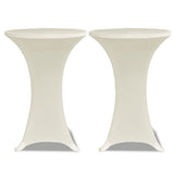 VIDAXL STIBLE Tischabdeckung Ø60cm Creme (2 Stücke)