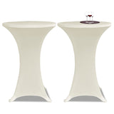 VIDAXL STIBLE Tischabdeckung Ø60cm Creme (2 Stücke)