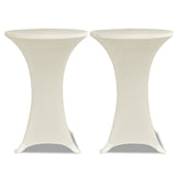 VIDAXL STIBLE TABEL COUND Ø70 cm Creme (2 Stücke)