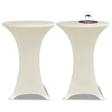 VIDAXL STIBLE TABEL COUND Ø70 cm Creme (2 Stücke)