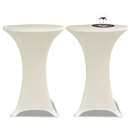 VIDAXL STIBLE TABEL COUND Ø80cm Sahne (2 Stücke)