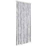 Vidaxl Fly Vorhang 90x220 cm Chenille grau und weiß
