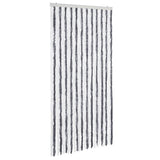 Vidaxl Fly Vorhang 100x220 cm Chenille grau und weiß