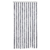 Vidaxl Fly Vorhang 100x220 cm Chenille grau und weiß