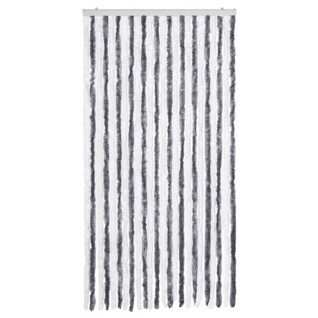 Vidaxl Fly Vorhang 100x220 cm Chenille grau und weiß