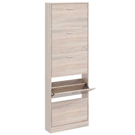 Vidaxl -Schuhschrank Holz mit 5 Ablagefächern Eichenaussehen