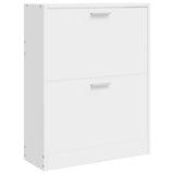 Vidaxl -Schuhschrank mit 2 Fächern Holzweiß