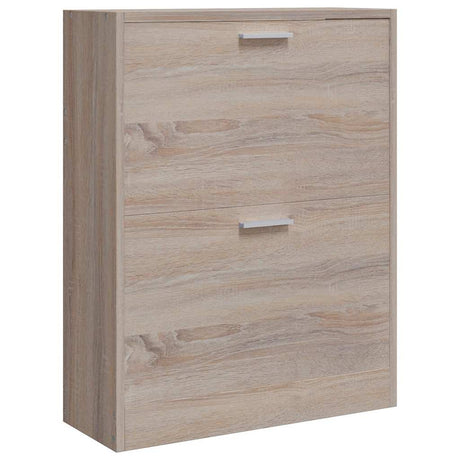 Vidaxl-Schuhschrank mit 2 Fächern aus Eichenholzholz