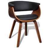 Vidaxl eetkamerstoelen 2 st gebogen hout en kunstleer