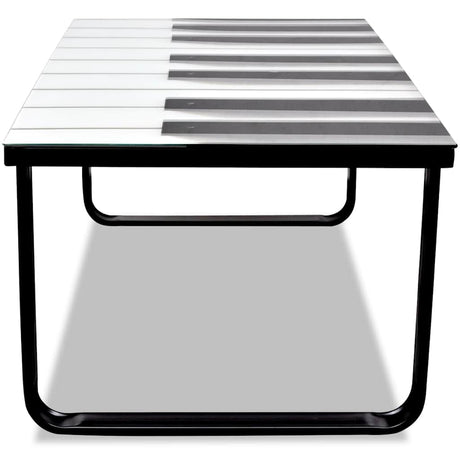 Vidaxl salontafel met piano-print glazen tafelblad