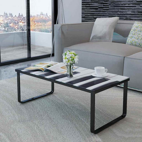 Vidaxl salontafel met piano-print glazen tafelblad