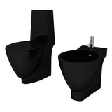 Vidaxl Toiletten Bidet Set Keramikschwarz