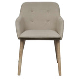 Vidaxl eetkamerstoelen 4 st stof en massief eikenhout beige