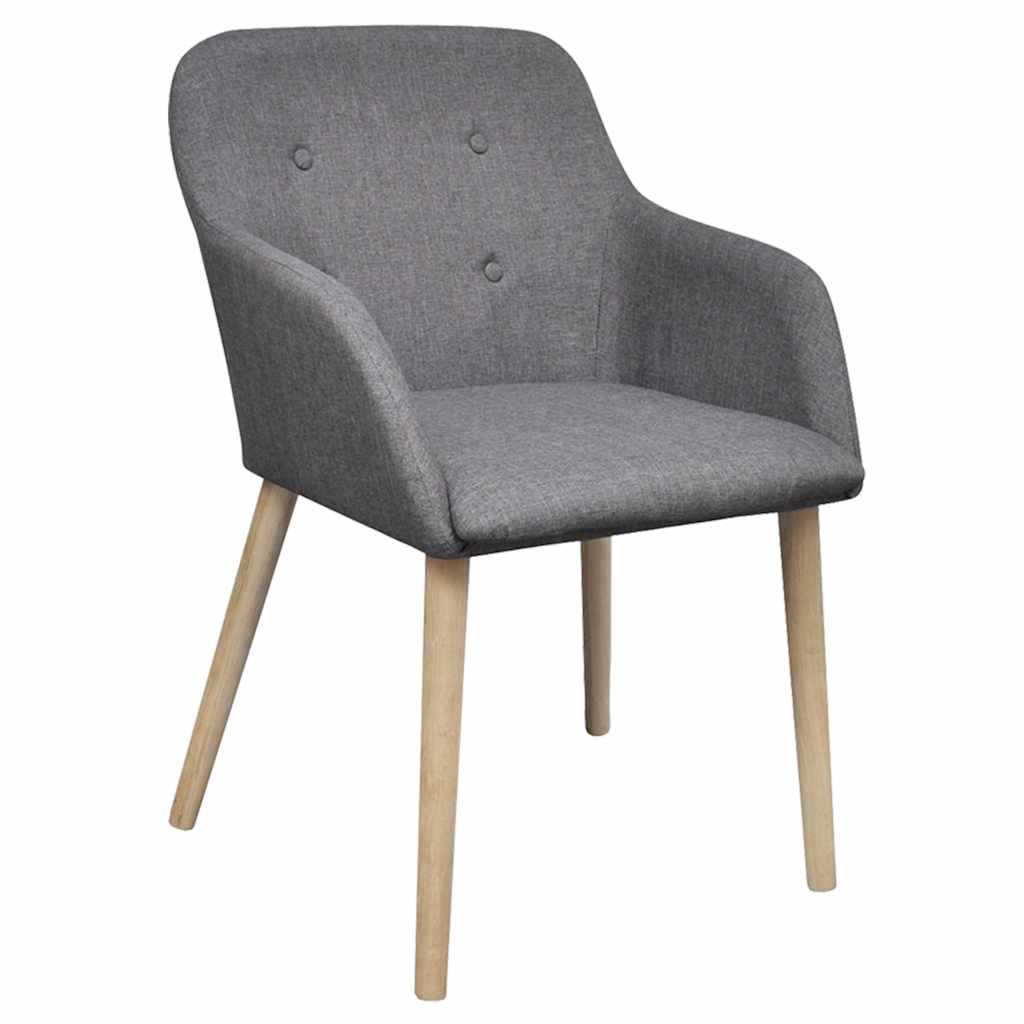 Vidaxl eetkamerstoelen 4 st stof en massief eikenhout donkergrijs