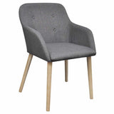 Vidaxl eetkamerstoelen 4 st stof en massief eikenhout donkergrijs