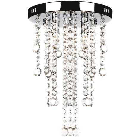 Vidaxl Deckenlampe mit Kristallperlen Metallweiß