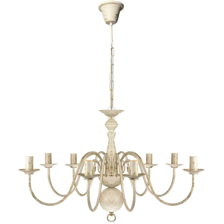 Vidaxl Kronleuchter weißes Metall 8 x E14 Lampen