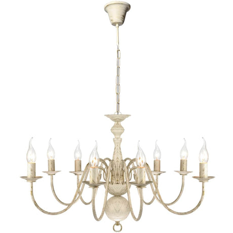Vidaxl Kronleuchter weißes Metall 8 x E14 Lampen