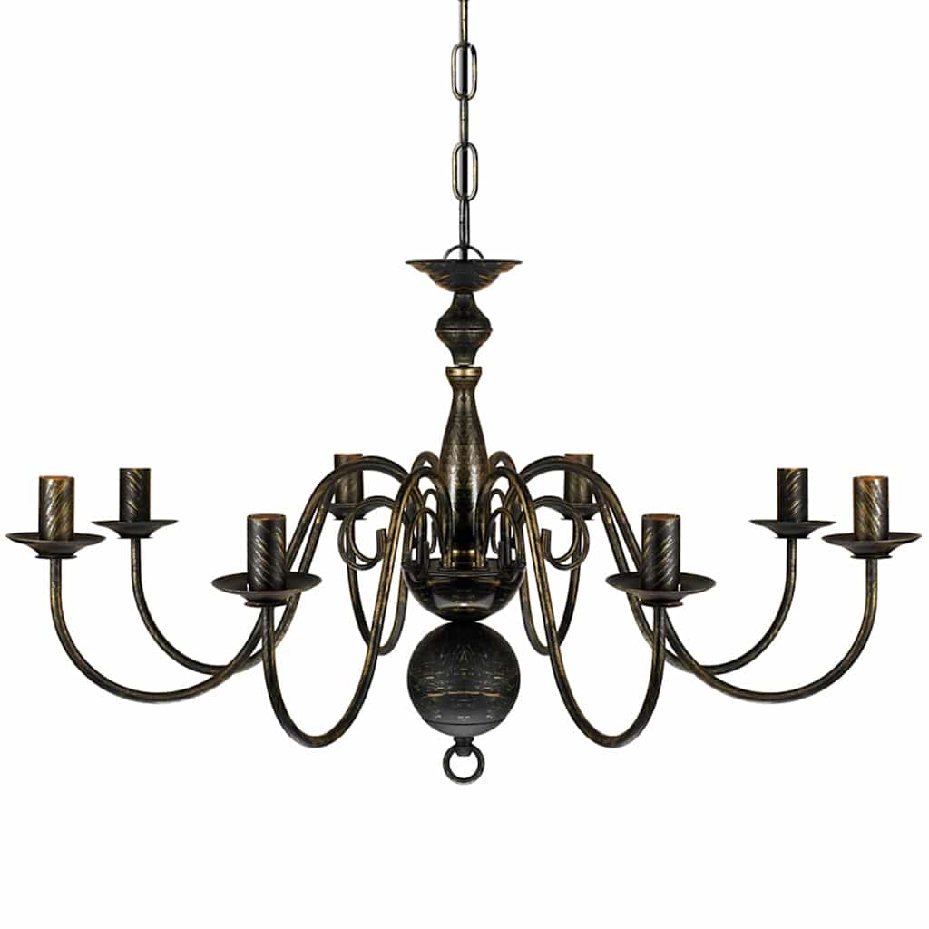 Vidaxl Kronleuchter Black Metal 8 x E14 Lampen