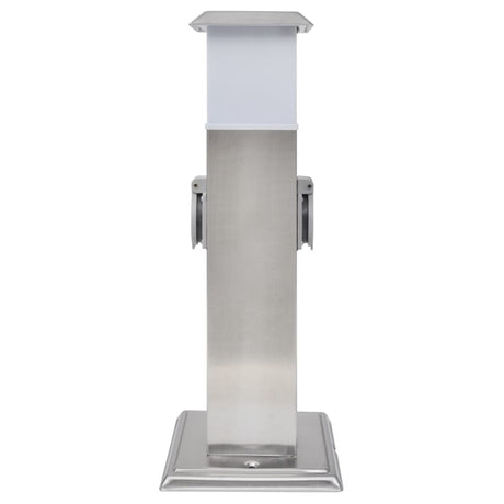 Vidaxl BuitenStopContact auf der Säule mit Lampe (Edelstahl)