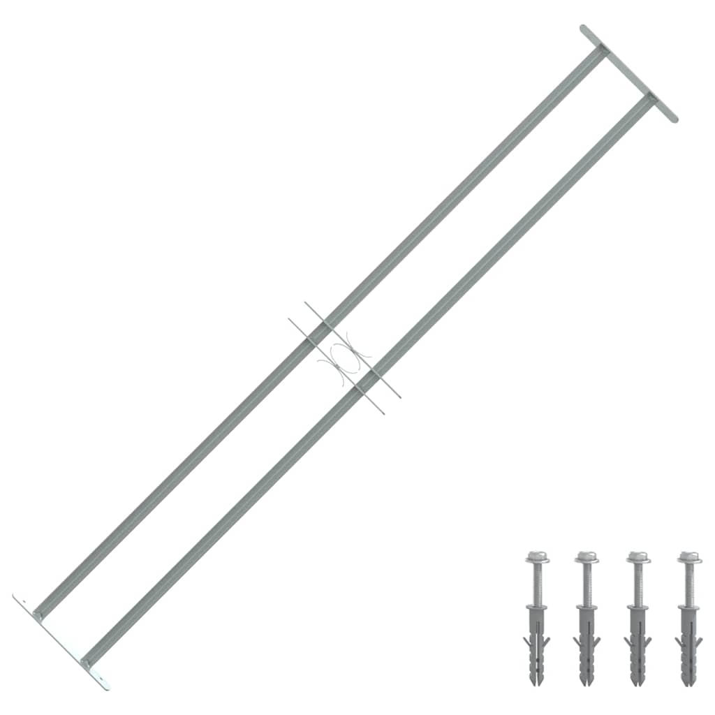 VIDAXL-Fensterschutzschutz mit 2 Cross-Rods 1000-1500 mm einstellbar