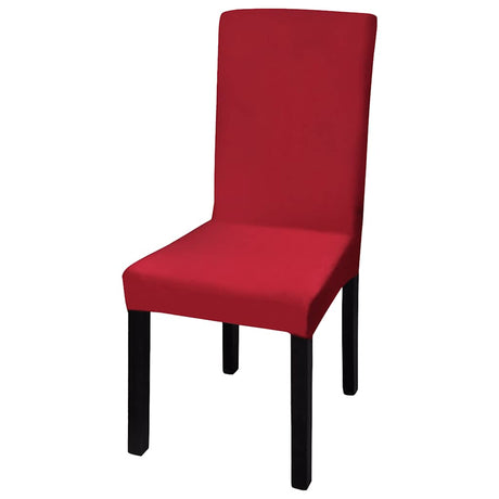 VIDAXL 6 ST STUHR -Abdeckung Stretch gerade Bordeaux