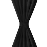Vidaxl Micro-Satin-Vorhänge mit Ringen 140 x 175 cm 2 Stücke (schwarz)