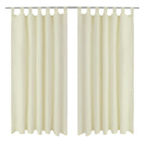 Vidaxl Mikrosatin-Vorhänge mit Ringen 140 x 175 cm 2 Stück (Creme)