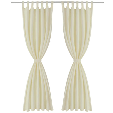 VidaXL Mikrosatin-Vorhänge mit Ringen 140 x 225 cm 2 Stück (Creme)