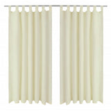 Vidaxl Micro-Satin-Vorhänge mit Ringen 140 x 245 cm 2 Stück (Creme)