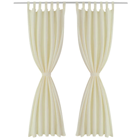 Vidaxl Micro-Satin-Vorhänge mit Ringen 140 x 245 cm 2 Stück (Creme)