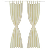Vidaxl Micro-Satin-Vorhänge mit Ringen 140 x 245 cm 2 Stück (Creme)