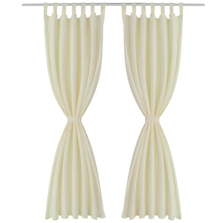 Vidaxl Micro-Satin-Vorhänge mit Ringen 140 x 245 cm 2 Stück (Creme)
