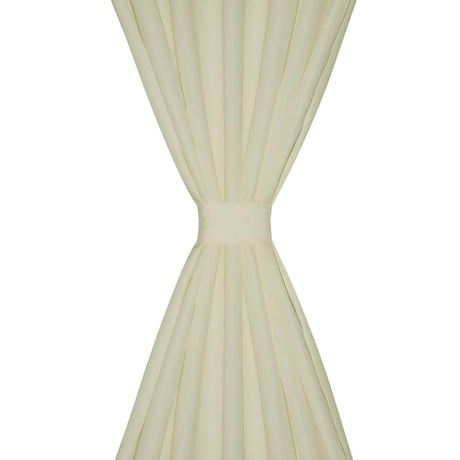 Vidaxl Micro-Satin-Vorhänge mit Ringen 140 x 245 cm 2 Stück (Creme)