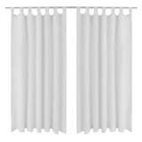 Vidaxl Micro-Satin-Vorhänge mit Ringen 140 x 245 cm 2 Stück (weiß)