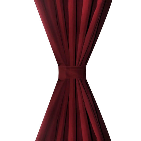 VIDAXL MICRO-SATIN-Vorhänge mit Ringen 140 x 225 cm 2 Stücke (Weinrot)
