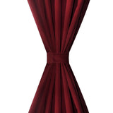 VIDAXL MICRO-SATIN-Vorhänge mit Ringen 140 x 245 cm 2 Stück (Weinrot)