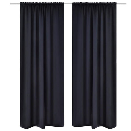 VIDAXL -Vorhänge mit Slots 135 x 245 cm schwarz 2 STs