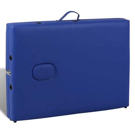 Vidaxl Faltbare Massage Tabelle 2 Zonen mit Holzrahmen (blau)