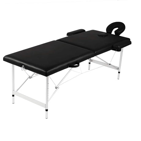 Vidaxl -Massage -Tabelle mit 2 Zonen falten Aluminiumrahmen schwarz