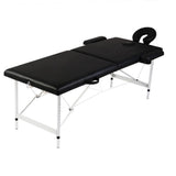 Vidaxl -Massage -Tabelle mit 2 Zonen falten Aluminiumrahmen schwarz
