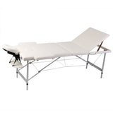 VIDAXL Faltbare Massage Tabelle 3 Zonen mit Aluminiumrahmen (Creme)