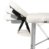 VIDAXL Faltbare Massage Tabelle 3 Zonen mit Aluminiumrahmen (Creme)