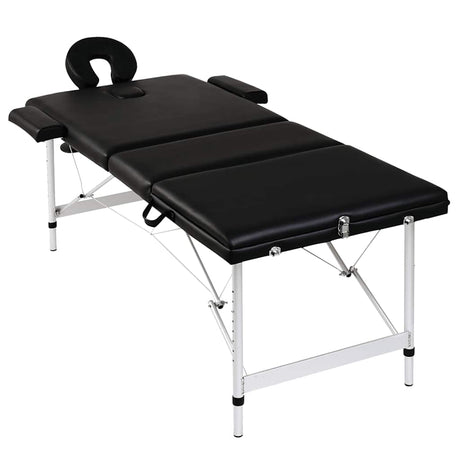 VIDAXL Faltbare Massage Tabelle 3 Zonen mit Aluminiumrahmen (schwarz)
